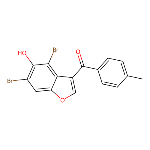 (4,6-Dibromo-5-hydroxy-1-benzofuran-3-yl)(4-methylphenyl)methanone structure