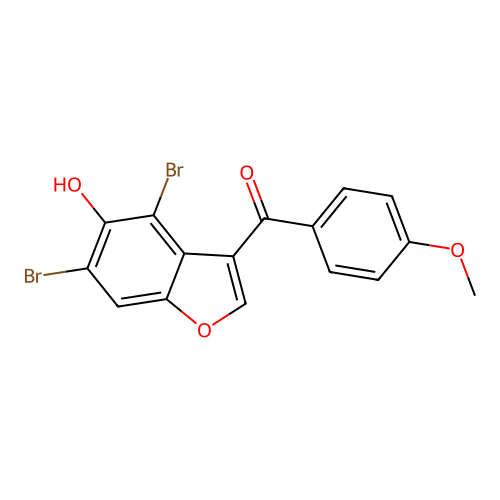 Methanone, (4,6-dibromo-5-hydroxy-3-benzofuranyl)(4-methoxyphenyl)- structure