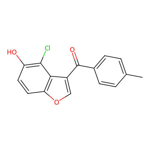 Methanone, (4-chloro-5-hydroxy-3-benzofuranyl)(4-methylphenyl)- structure