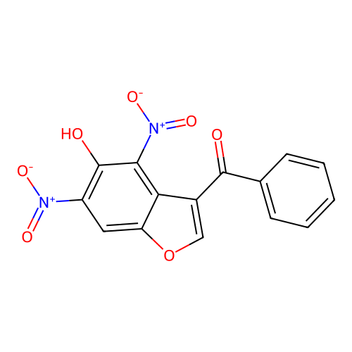 Methanone, (5-hydroxy-4,6-dinitro-3-benzofuranyl)phenyl- structure