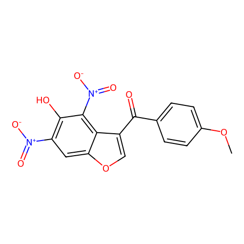 Methanone, (5-hydroxy-4,6-dinitro-3-benzofuranyl)(4-methoxyphenyl)- structure
