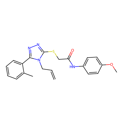 N-(4-methoxyphenyl)-2-{[5-(2-methylphenyl)-4-(prop-2-en-1-yl)-4H-1,2,4-triazol-3-yl]sulfanyl}acetamide structure