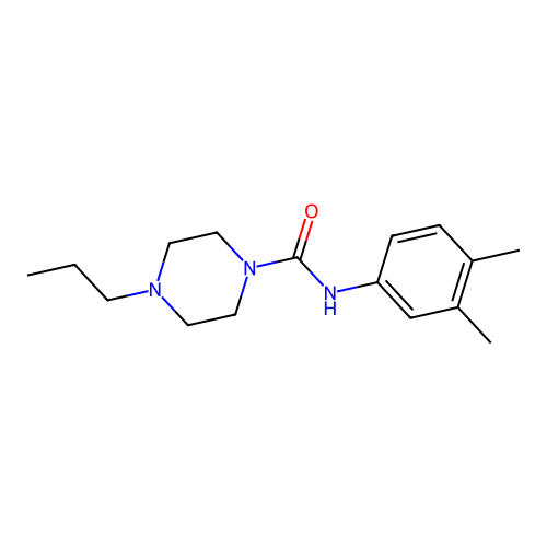 N-(3,4-dimethylphenyl)-4-propylpiperazine-1-carboxamide structure