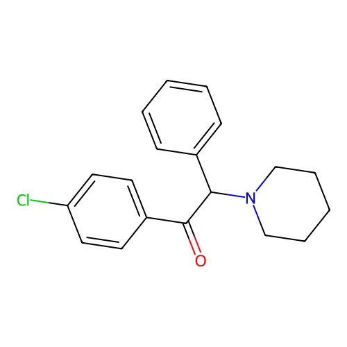 Ethanone, 1-(4-chlorophenyl)-2-phenyl-2-(1-piperidinyl)- structure