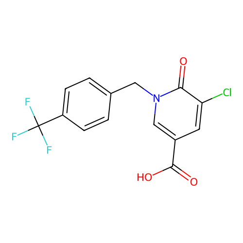 5-Chloro-6-oxo-1-(4-(trifluoromethyl)benzyl)-1,6-dihydropyridine-3-carboxylic acid structure