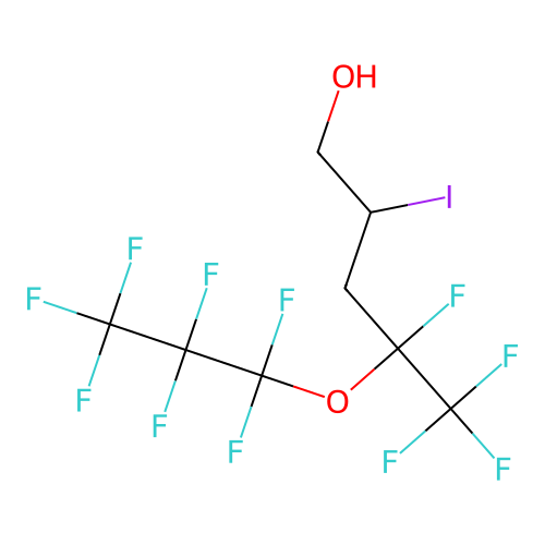 4,5,5,5-tetrafluoro-4-(heptafluoroprop-1-oxy)-2-Iodopentan-1-ol structure