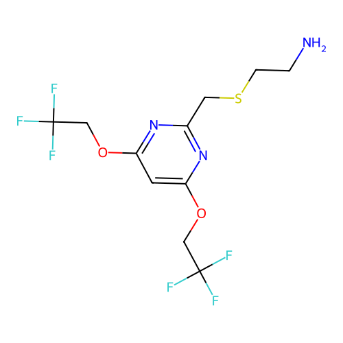 2-[[4,6-Bis(2,2,2-trifluoroethoxy)pyrimidin-2-yl]methylsulfanyl]ethanamine structure