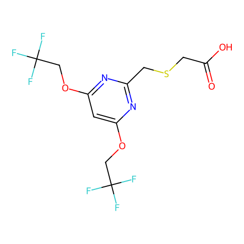 2-[[4,6-bis(2,2,2-trifluoroethoxy)pyrimidin-2-yl]methylsulfanyl]acetic Acid structure