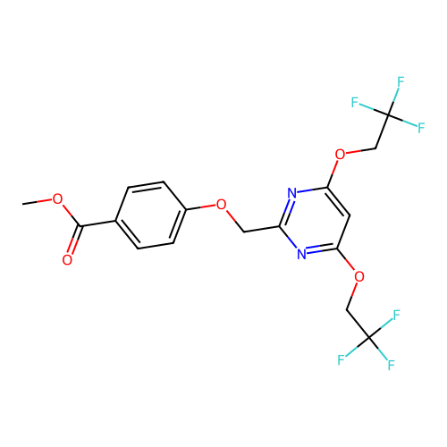 Methyl 4-[[4,6-bis(2,2,2-trifluoroethoxy)pyrimidin-2-yl]methoxy]benzoate structure