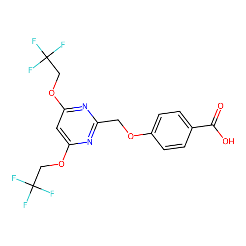 4-[[4,6-bis(2,2,2-trifluoroethoxy)pyrimidin-2-yl]methoxy]benzoic Acid structure