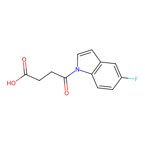 5-Fluoro-I(3)-oxo-1H-indole-1-butanoic acid structure