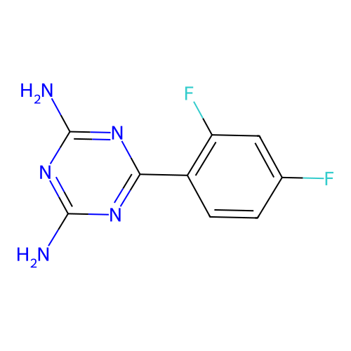 2,4-Diamino-6-(2,4-difluorophenyl)-1,3,5-triazine structure