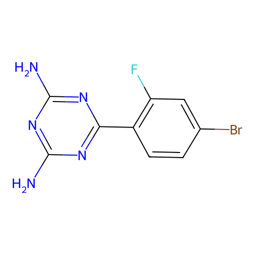 2,4-Diamino-6-(4-bromo-2-fluorophenyl)-1,3,5-triazine structure
