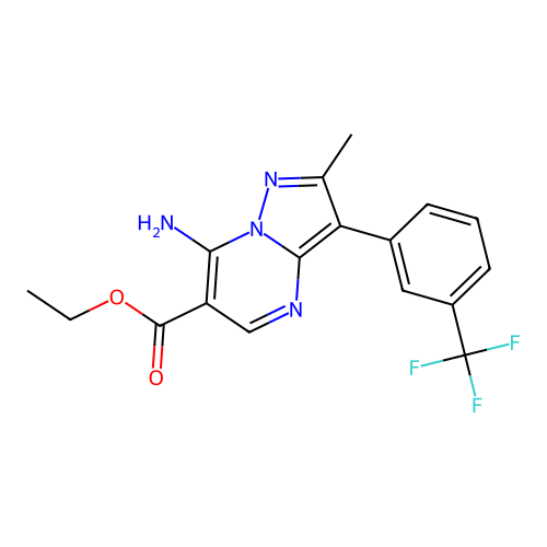ethyl 7-amino-2-methyl-3-[3-(trifluoromethyl)phenyl]pyrazolo[1,5-a]pyrimidine-6-carboxylate structure