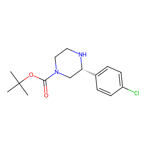 (R)-3-(4-Chloro-phenyl)-piperazine-1-carboxylic acid tert-butyl ester structure
