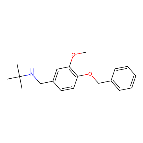 N-[4-(benzyloxy)-3-methoxybenzyl]-2-methylpropan-2-amine structure