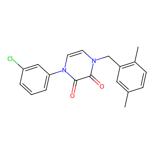 1-(3-Chlorophenyl)-4-[(2,5-dimethylphenyl)methyl]pyrazine-2,3-dione structure