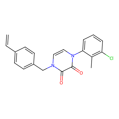 1-(3-Chloro-2-methylphenyl)-4-[(4-ethenylphenyl)methyl]pyrazine-2,3-dione structure