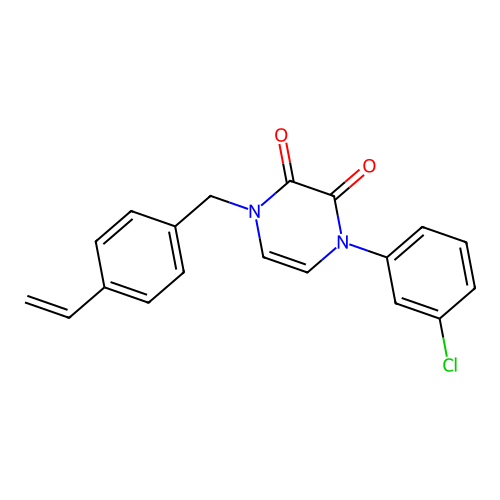 1-(3-Chlorophenyl)-4-[(4-ethenylphenyl)methyl]pyrazine-2,3-dione structure