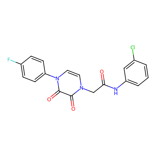 N-(3-chlorophenyl)-2-[4-(4-fluorophenyl)-2,3-dioxopyrazin-1-yl]acetamide structure