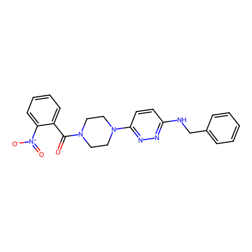 N-benzyl-6-[4-(2-nitrobenzoyl)piperazin-1-yl]pyridazin-3-amine structure