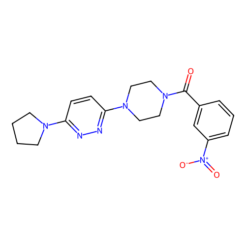 (3-Nitrophenyl)-[4-(6-pyrrolidin-1-ylpyridazin-3-yl)piperazin-1-yl]methanone structure