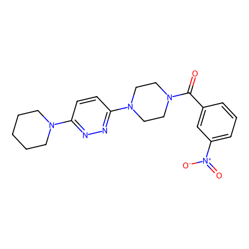 (3-Nitrophenyl)(4-(6-(piperidin-1-yl)pyridazin-3-yl)piperazin-1-yl)methanone structure