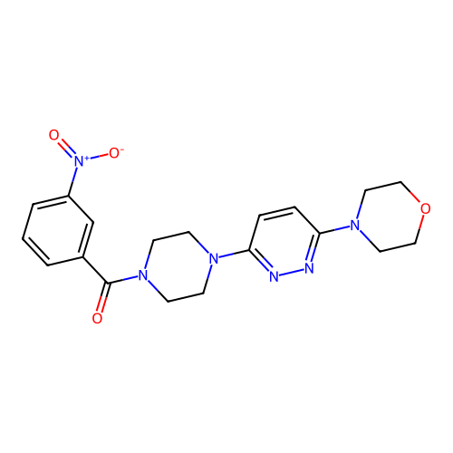(4-(6-Morpholinopyridazin-3-yl)piperazin-1-yl)(3-nitrophenyl)methanone structure