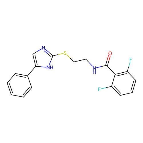 2,6-difluoro-N-{2-[(5-phenyl-1H-imidazol-2-yl)sulfanyl]ethyl}benzamide structure