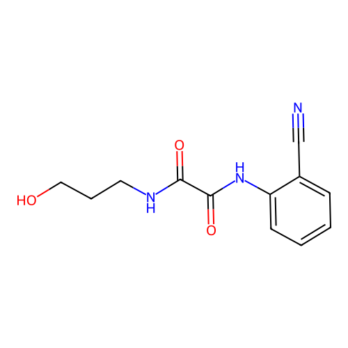 N1-(2-cyanophenyl)-N2-(3-hydroxypropyl)oxalamide structure