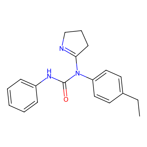 1-(3,4-dihydro-2H-pyrrol-5-yl)-1-(4-ethylphenyl)-3-phenylurea structure