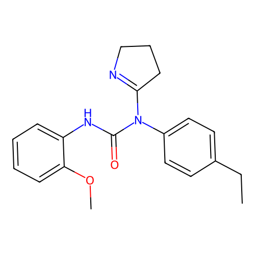 1-(3,4-dihydro-2H-pyrrol-5-yl)-1-(4-ethylphenyl)-3-(2-methoxyphenyl)urea structure