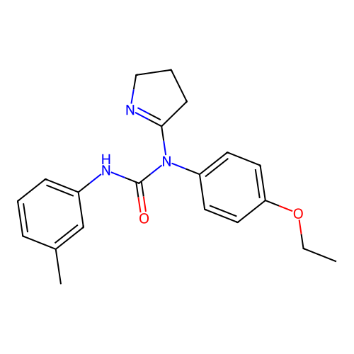 1-(3,4-dihydro-2H-pyrrol-5-yl)-1-(4-ethoxyphenyl)-3-(3-methylphenyl)urea structure
