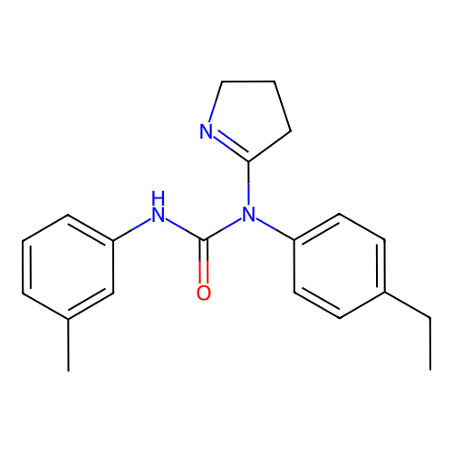 1-(3,4-dihydro-2H-pyrrol-5-yl)-1-(4-ethylphenyl)-3-(3-methylphenyl)urea structure