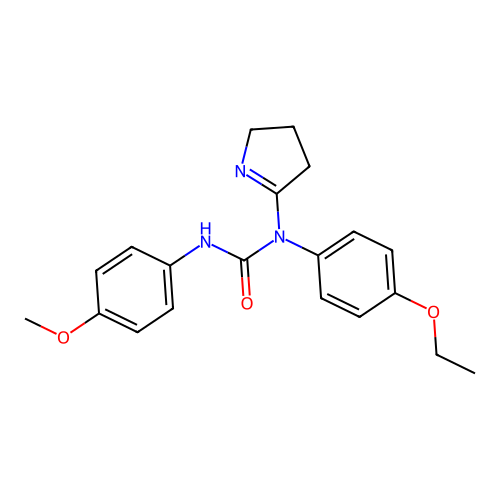 1-(3,4-dihydro-2H-pyrrol-5-yl)-1-(4-ethoxyphenyl)-3-(4-methoxyphenyl)urea structure