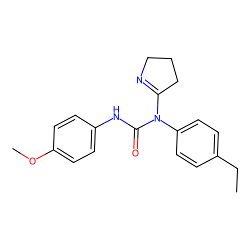 1-(3,4-dihydro-2H-pyrrol-5-yl)-1-(4-ethylphenyl)-3-(4-methoxyphenyl)urea structure