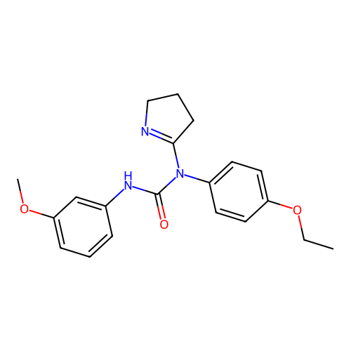 1-(3,4-dihydro-2H-pyrrol-5-yl)-1-(4-ethoxyphenyl)-3-(3-methoxyphenyl)urea structure