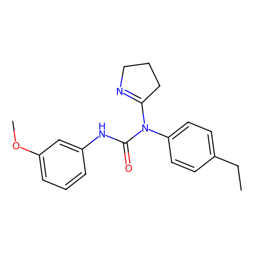1-(3,4-dihydro-2H-pyrrol-5-yl)-1-(4-ethylphenyl)-3-(3-methoxyphenyl)urea structure