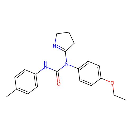 1-(3,4-dihydro-2H-pyrrol-5-yl)-1-(4-ethoxyphenyl)-3-(4-methylphenyl)urea structure