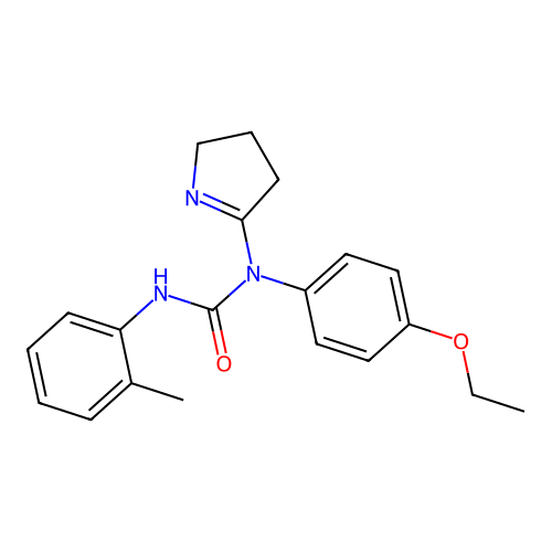 1-(3,4-dihydro-2H-pyrrol-5-yl)-1-(4-ethoxyphenyl)-3-(2-methylphenyl)urea structure