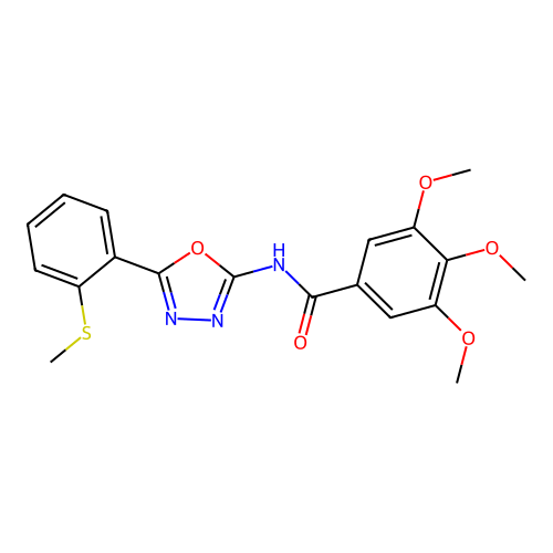 3,4,5-trimethoxy-N-(5-(2-(methylthio)phenyl)-1,3,4-oxadiazol-2-yl)benzamide structure