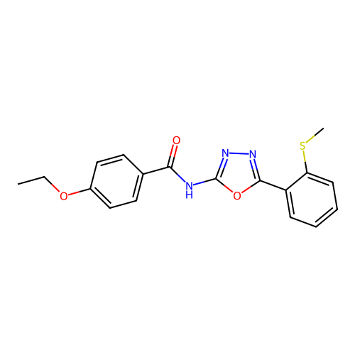 4-ethoxy-N-(5-(2-(methylthio)phenyl)-1,3,4-oxadiazol-2-yl)benzamide structure
