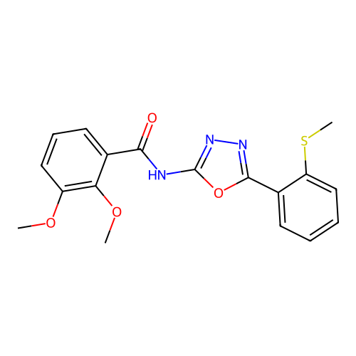 2,3-dimethoxy-N-[5-(2-methylsulfanylphenyl)-1,3,4-oxadiazol-2-yl]benzamide structure
