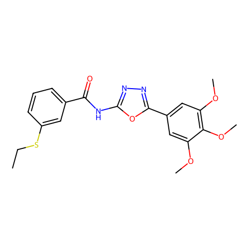3-(ethylthio)-N-(5-(3,4,5-trimethoxyphenyl)-1,3,4-oxadiazol-2-yl)benzamide structure