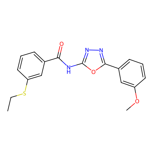 3-ethylsulfanyl-N-[5-(3-methoxyphenyl)-1,3,4-oxadiazol-2-yl]benzamide structure