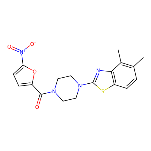 (4-(4,5-Dimethylbenzo[d]thiazol-2-yl)piperazin-1-yl)(5-nitrofuran-2-yl)methanone structure