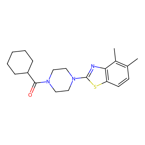 Cyclohexyl(4-(4,5-dimethylbenzo[d]thiazol-2-yl)piperazin-1-yl)methanone structure
