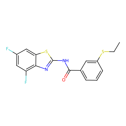 N-(4,6-difluorobenzo[d]thiazol-2-yl)-3-(ethylthio)benzamide structure