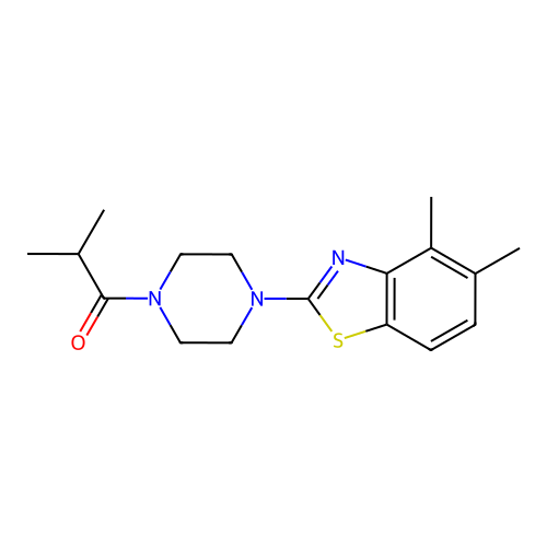 1-[4-(4,5-Dimethyl-1,3-benzothiazol-2-yl)piperazin-1-yl]-2-methylpropan-1-one structure