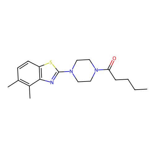 1-[4-(4,5-Dimethyl-1,3-benzothiazol-2-yl)piperazin-1-yl]pentan-1-one structure